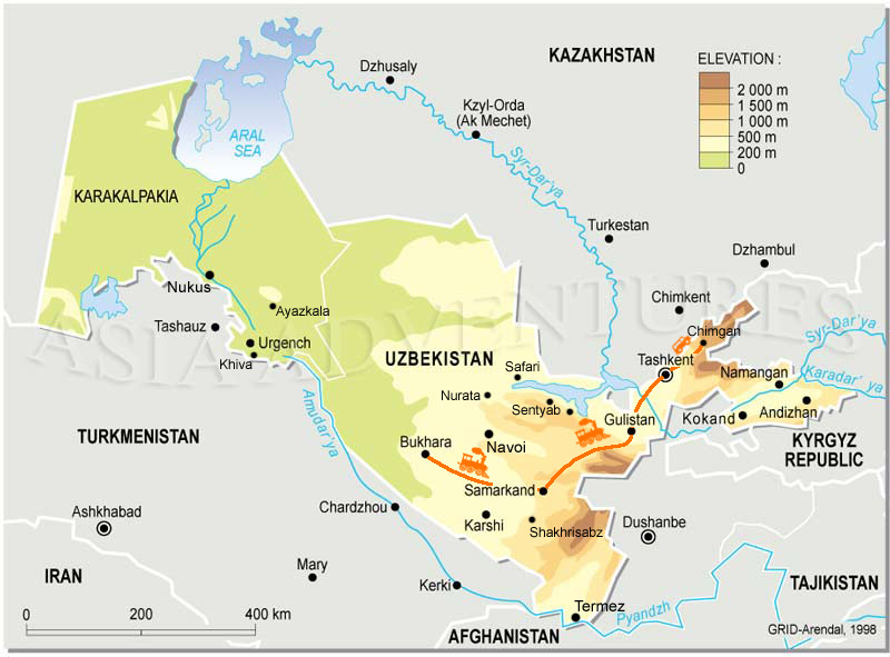 Map of tour 'New Year in Uzbekistan'
