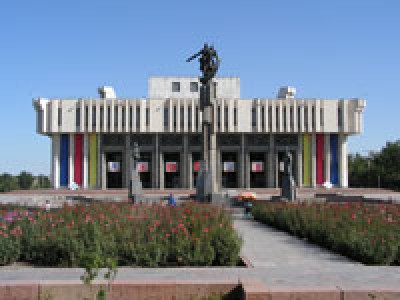 Opera-house and Manas monument, Bishkek, Kyrgyzstan