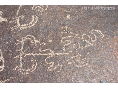 Rock paintings, Kaahka fortress, Tajikistan