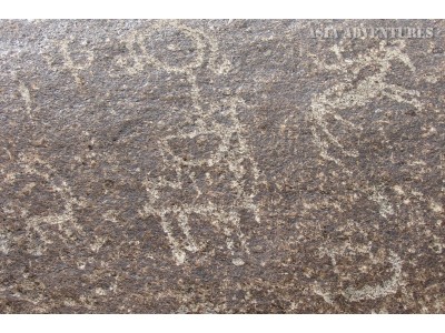 Rock paintings, Kaahka fortress, Tajikistan